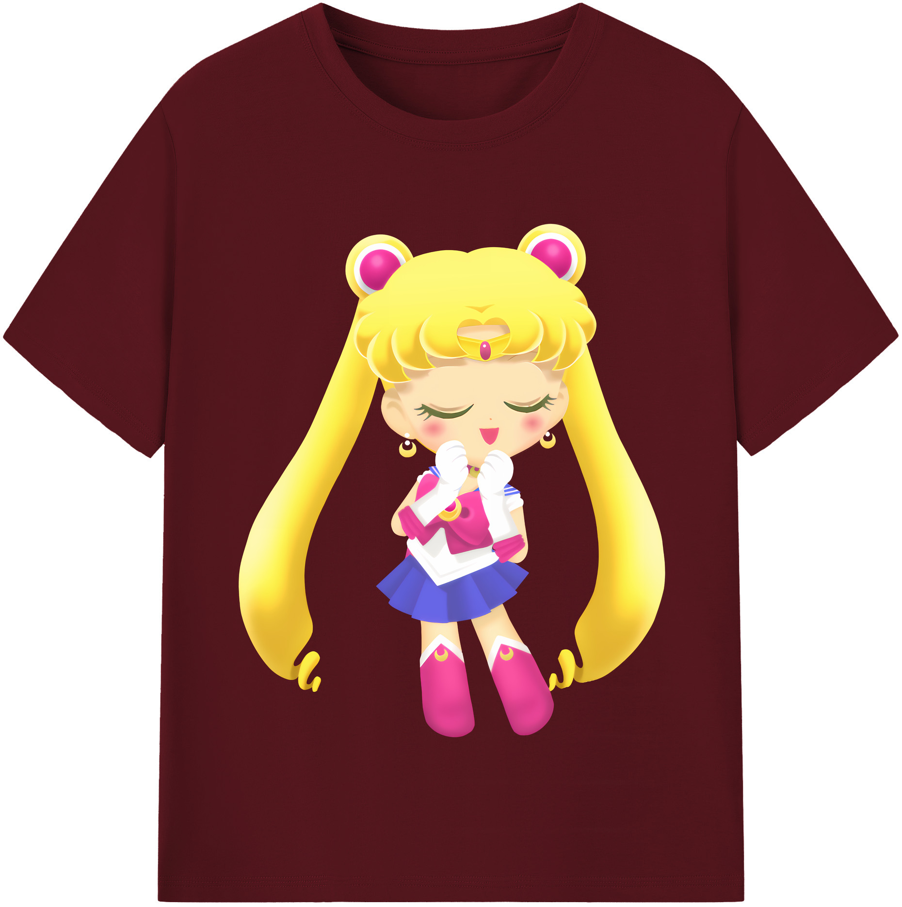 （画像用） 美少女戦士セーラームーン 月野 うさぎ つきの うさぎ Sailor Moon Tsukino Usagi 綿100％半袖Tシャツ（フロントプリント）